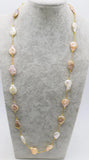 Freshwater Pearl Pink Purple Drop Necklace 28 inch Beads