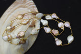Freshwater Pearl Pink Purple Drop Necklace 28 inch Beads