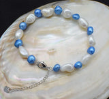 Baroque Freshwater Pearl Bracelet 7.5in Handcrafted