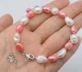 Baroque Freshwater Pearl Bracelet 7.5in Handcrafted