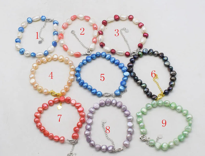 Baroque Freshwater Pearl Bracelet 7.5in Handcrafted