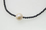 Freshwater Pearl & Spinel Choker Necklace 16.5 Inch Natural Beads