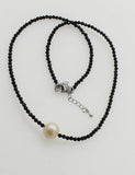 Freshwater Pearl & Spinel Choker Necklace 16.5 Inch Natural Beads