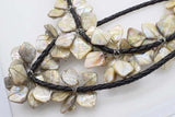 Baroque Flower Freshwater Pearl Shell Necklace 18-Inch Beads