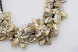 Baroque Flower Freshwater Pearl Shell Necklace 18-Inch Beads