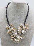Baroque Flower Freshwater Pearl Shell Necklace 18-Inch Beads