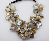 Baroque Flower Freshwater Pearl Shell Necklace 18-Inch Beads