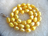Yellow Freshwater Pearl 8-10mm Baroque Necklace