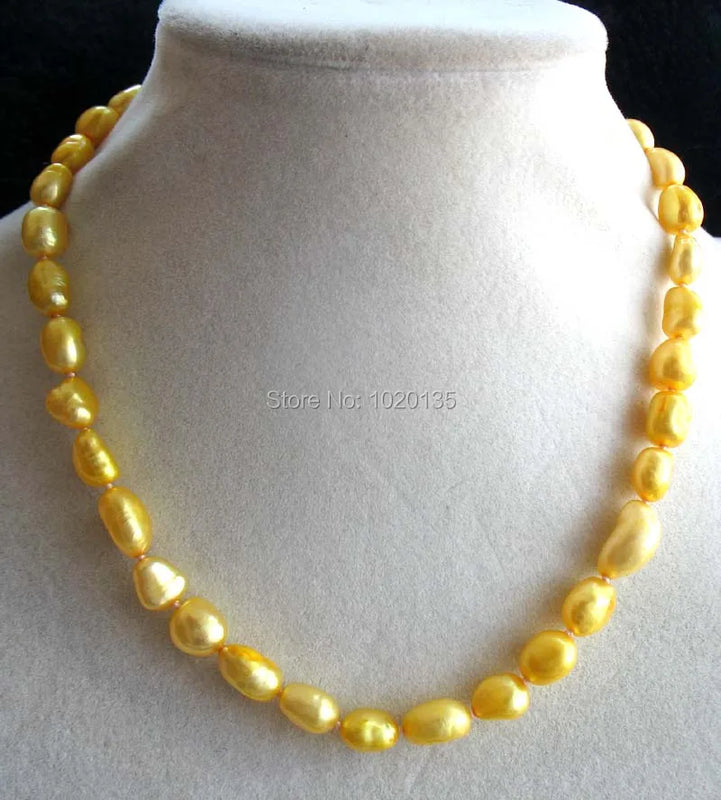 Yellow Freshwater Pearl 8-10mm Baroque Necklace