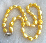 Yellow Freshwater Pearl 8-10mm Baroque Necklace