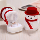 Snowman Wedding Ring Box Velvet Jewelry Box Christmas