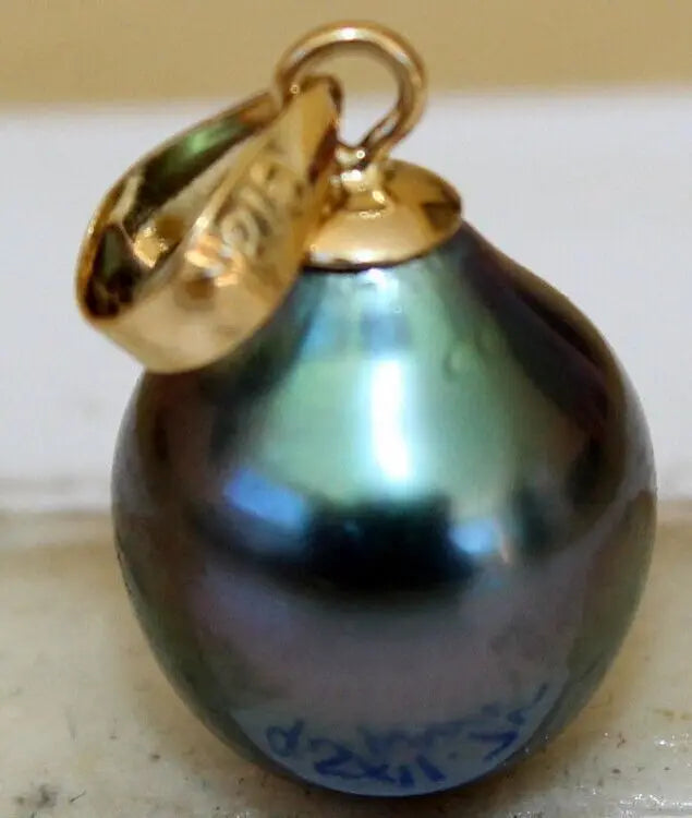 10x12mm Tahitian Peacock Green Pearl Pendant