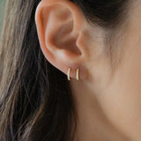 925 Silver Mini Circle Huggie CZ Earring