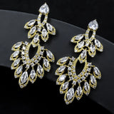 Zircon Dinner Jewelry Geometric Fringed Scallop Earrings