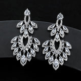 Zircon Dinner Jewelry Geometric Fringed Scallop Earrings