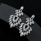 Zircon Dinner Jewelry Geometric Fringed Scallop Earrings