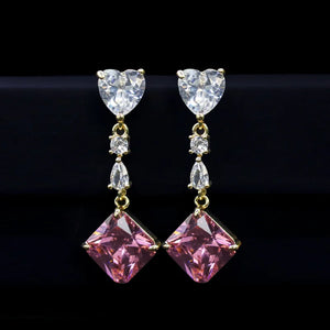 925 Silver Needle Tassel Earrings with Colorful Zircon