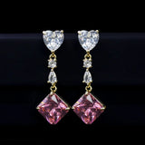 925 Silver Needle Tassel Earrings with Colorful Zircon