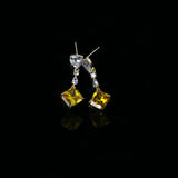 925 Silver Needle Tassel Earrings with Colorful Zircon