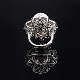 Shell Bead Diamond Ring Light Separation Inlaid