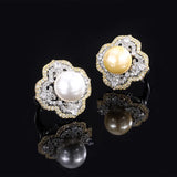 Shell Bead Diamond Ring Light Separation Inlaid
