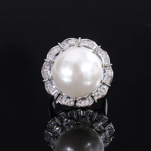 Elegant Beizhu Diamond Ring Pendant Ear Stud Set