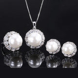 Elegant Beizhu Diamond Ring Pendant Ear Stud Set