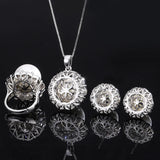 Elegant Beizhu Diamond Ring Pendant Ear Stud Set