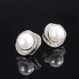 Rose Geometric Diamond Shell Beads Ring Pendant