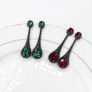 925 Silver Zircon Water Drop Earrings
