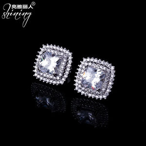 Real Jewels Zircon Gold-Plated Earrings