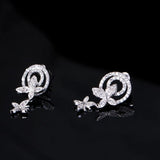 Bow Tassel Zircon Earrings Bridal Jewelry Earrings