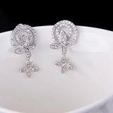 Bow Tassel Zircon Earrings Bridal Jewelry Earrings