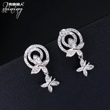 Bow Tassel Zircon Earrings Bridal Jewelry Earrings