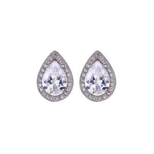 Elegant Japanese Korean Water Drop Zircon Earrings