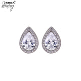 Elegant Japanese Korean Water Drop Zircon Earrings