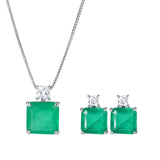 Caibao Emerald Pendant Necklace for Women
