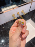 Caibao Yellow Diamond Drop Earrings Pendant Set