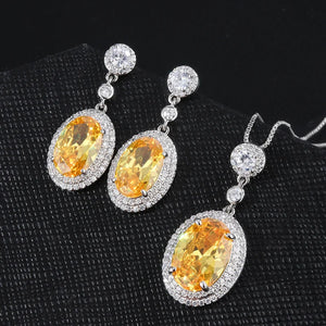 Caibao Yellow Diamond Dan Shaped Earrings