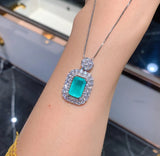 Colorful Treasure Necklace Set Rectangular Ring Pendant