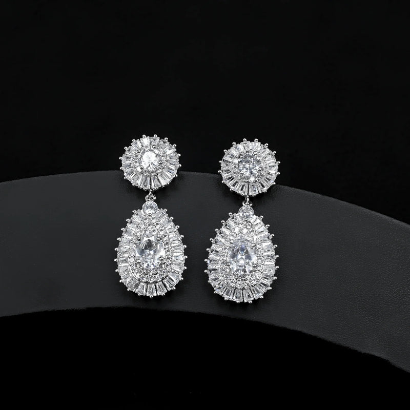 Colorful Zircon Tassel Earrings for Bride Wedding Party