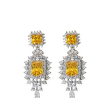 Copper Zircon Fringed Diamond Earrings 925 Wedding Party Accessories