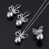 Copper Beizhu Bow Diamond Set for Women