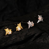 S925 Sterling Silver Irregular Texture Broken Star Female Opal Necklace