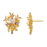 Snowflake Temperament S925 Sterling Silver Zircon Earrings