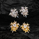 Snowflake Temperament S925 Sterling Silver Zircon Earrings
