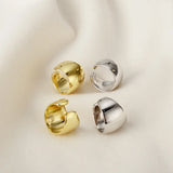 S925 Sterling Silver Smooth Face Women's Versatile Geometric Ring