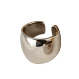 S925 Sterling Silver Smooth Face Women's Versatile Geometric Ring