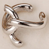 E5029 S925 Sterling Knot Female INS Versatile Personality Wrapped Clip Silver No