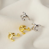 E5029 S925 Sterling Knot Female INS Versatile Personality Wrapped Clip Silver No